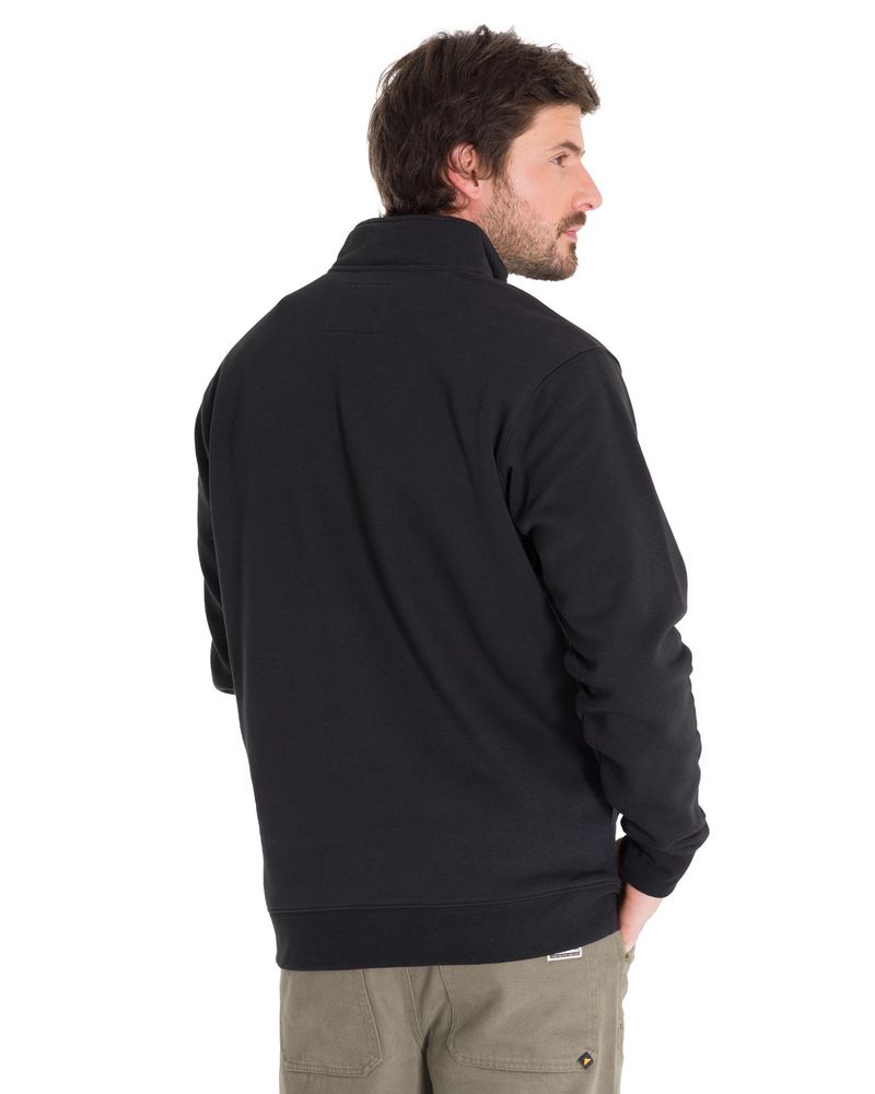Poleron-Manga-Larga-Hombre-Midweight-Quarter-Zip-Negro-Cat