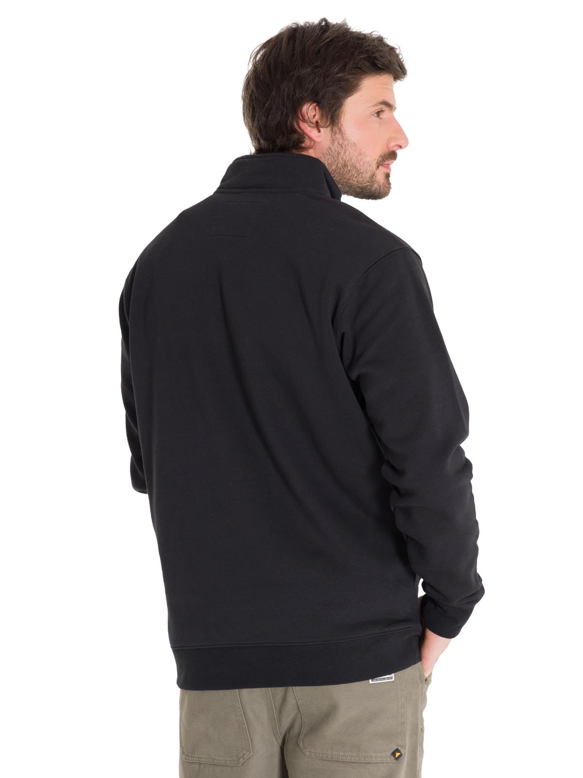 Polerón Manga Larga Hombre Midweight Quarter Zip Negro Cat