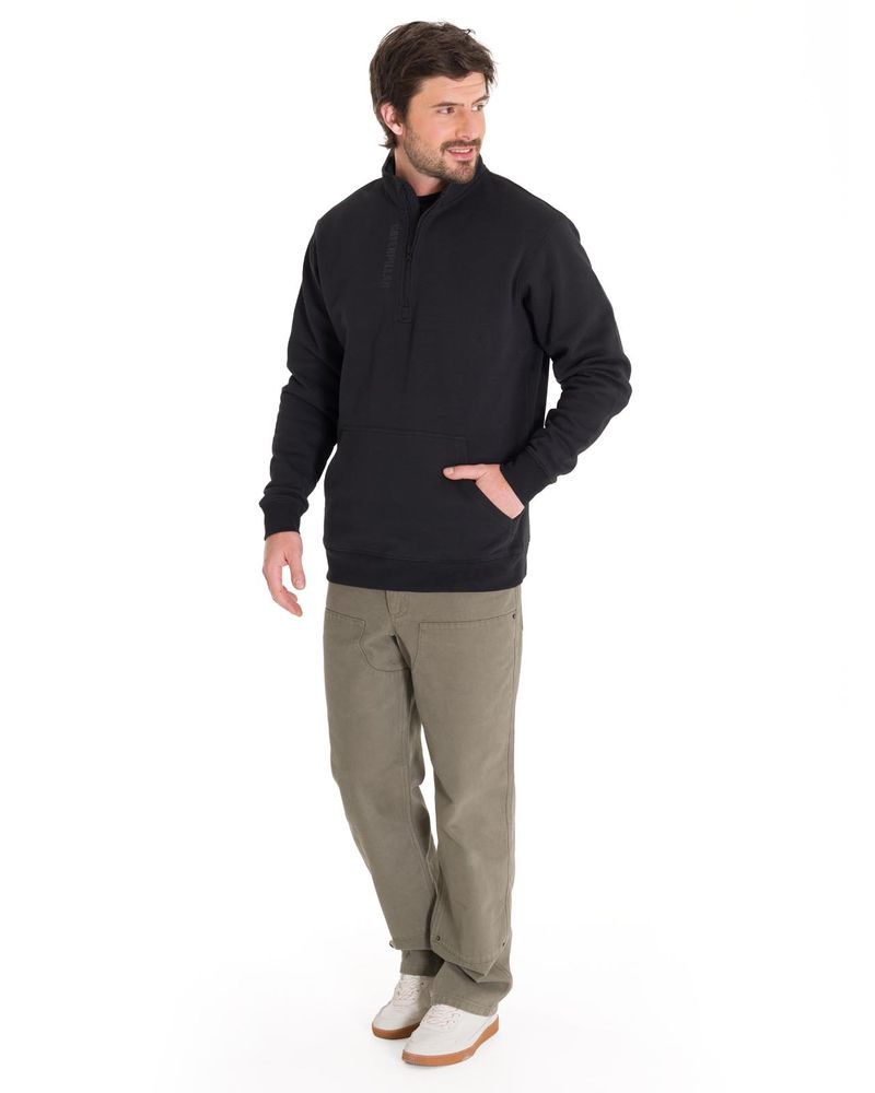 Poleron-Manga-Larga-Hombre-Midweight-Quarter-Zip-Negro-Cat