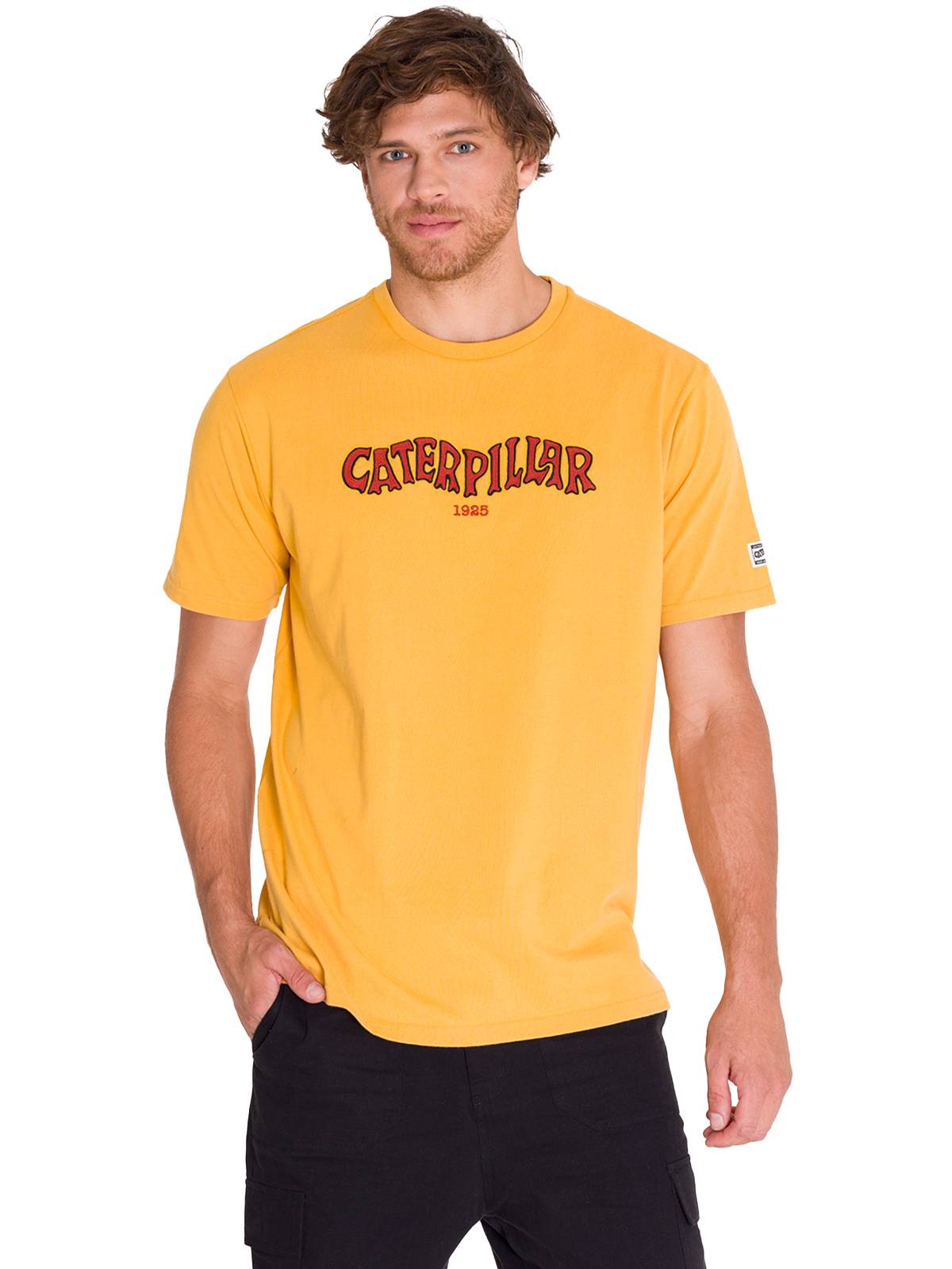 Polera Manga Corta Casual Hombre HERITAGE 1925 GRAPHIC TEE Amarilla Cat