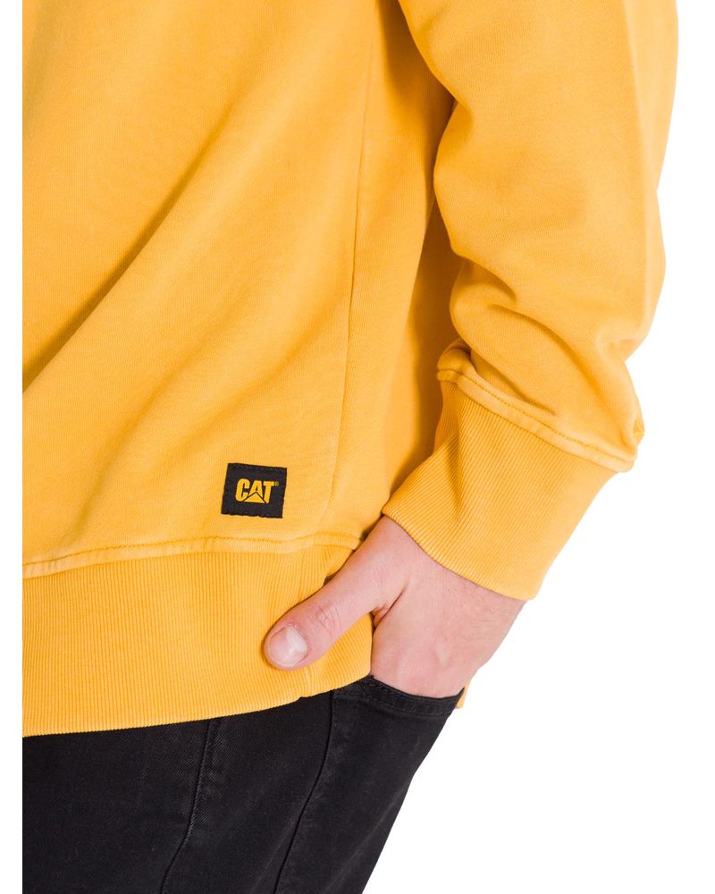 Poleron-Manga-Larga-Hombre-Premium-Wash-Crew-Neck-Amarillo-Cat