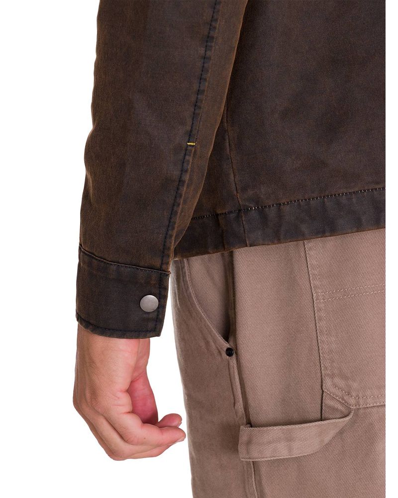 Chaqueta-Manga-Larga-Hombre-WAXED-CHORE-Cafe-Oscura-Cat