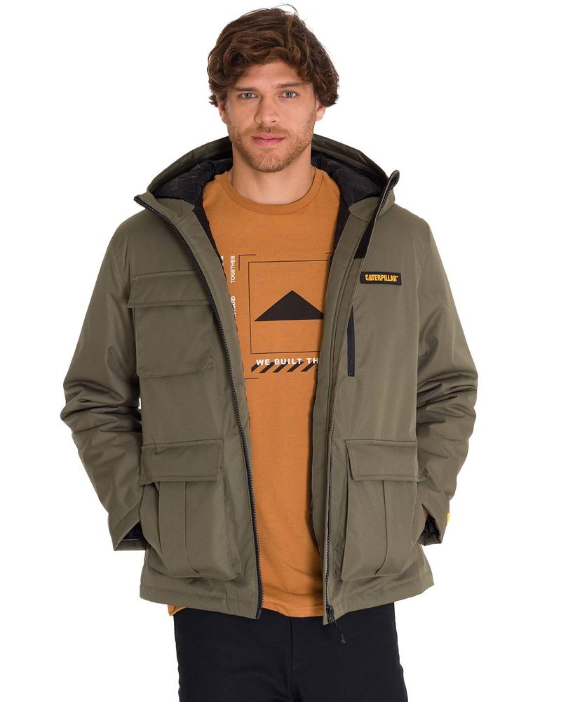 Chaqueta-Manga-Larga-Hombre-HEAVYWEIGHT-INSULATED-HOODED-WORK-JACKET-Oliva-Cat