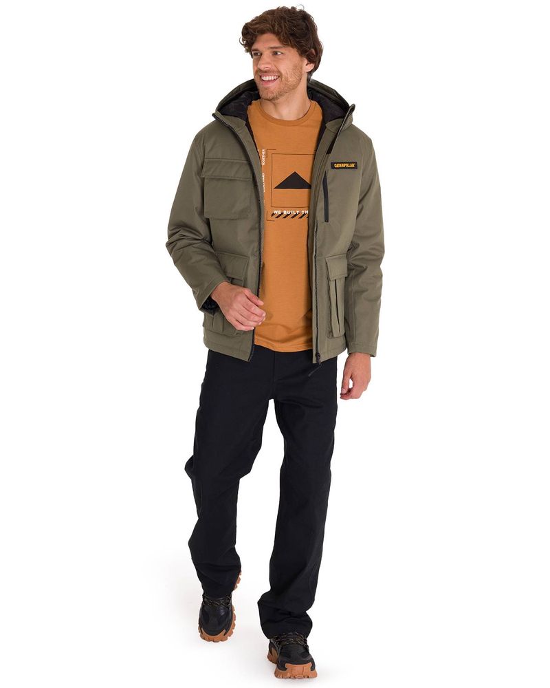 Chaqueta-Manga-Larga-Hombre-HEAVYWEIGHT-INSULATED-HOODED-WORK-JACKET-Oliva-Cat