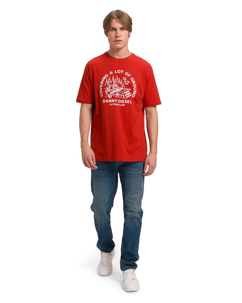 Polera-Manga-Corta-Casual-Hombre-RETRO-DANNY-DIESEL-GRAPHIC-TEE-Roja-Cat