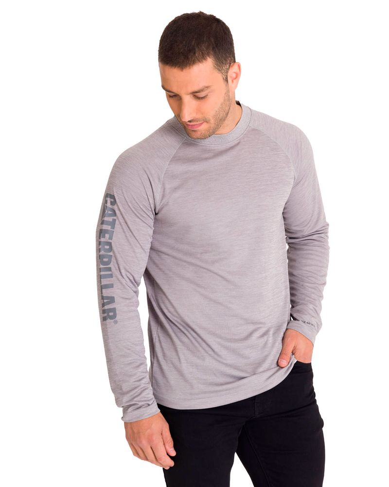 Polera-Manga-Larga-Hombre-LIGHTWEIGHT-COOLING-L-S-CREW-TEE-Gris-Cat