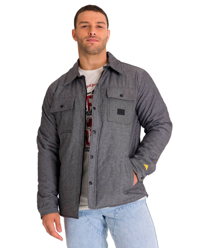 Chaqueta-Manga-Larga-Hombre-INSULATED-SNAP-FRONT-SHIRT-Gris-Oscura-Cat