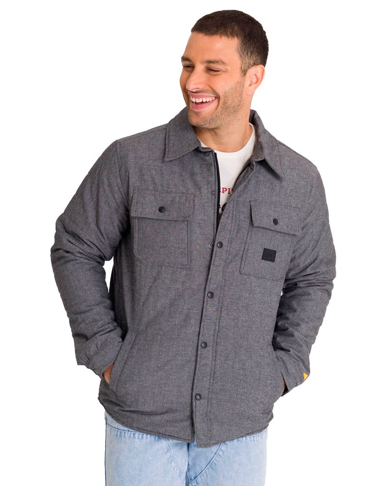 Chaqueta-Manga-Larga-Hombre-INSULATED-SNAP-FRONT-SHIRT-Gris-Oscura-Cat