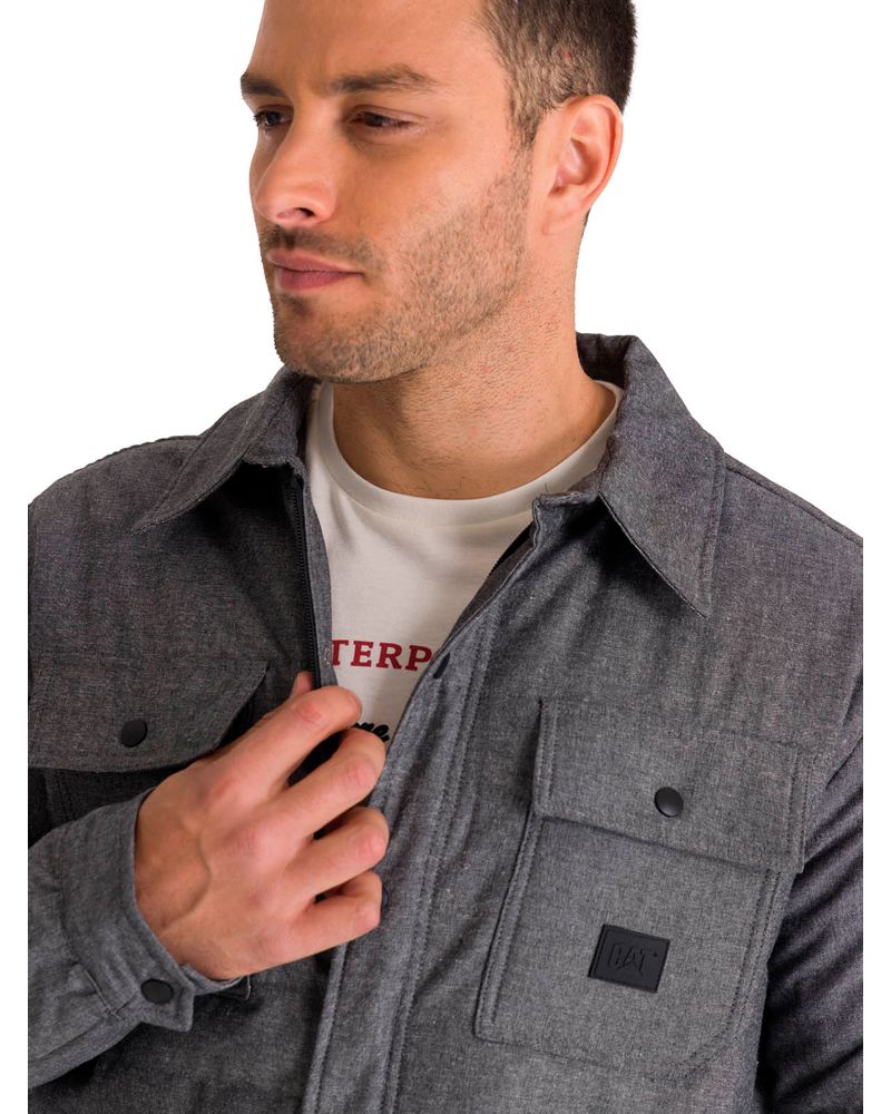Chaqueta-Manga-Larga-Hombre-INSULATED-SNAP-FRONT-SHIRT-Gris-Oscura-Cat