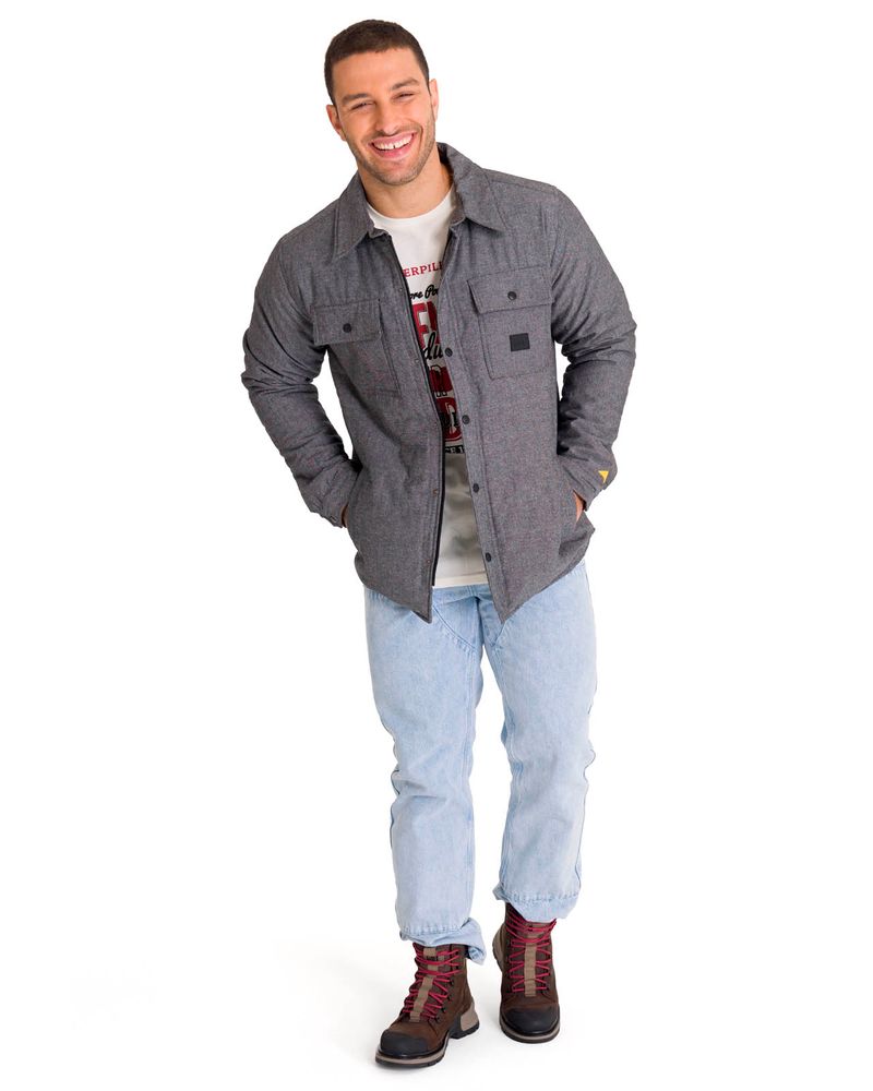Chaqueta-Manga-Larga-Hombre-INSULATED-SNAP-FRONT-SHIRT-Gris-Oscura-Cat