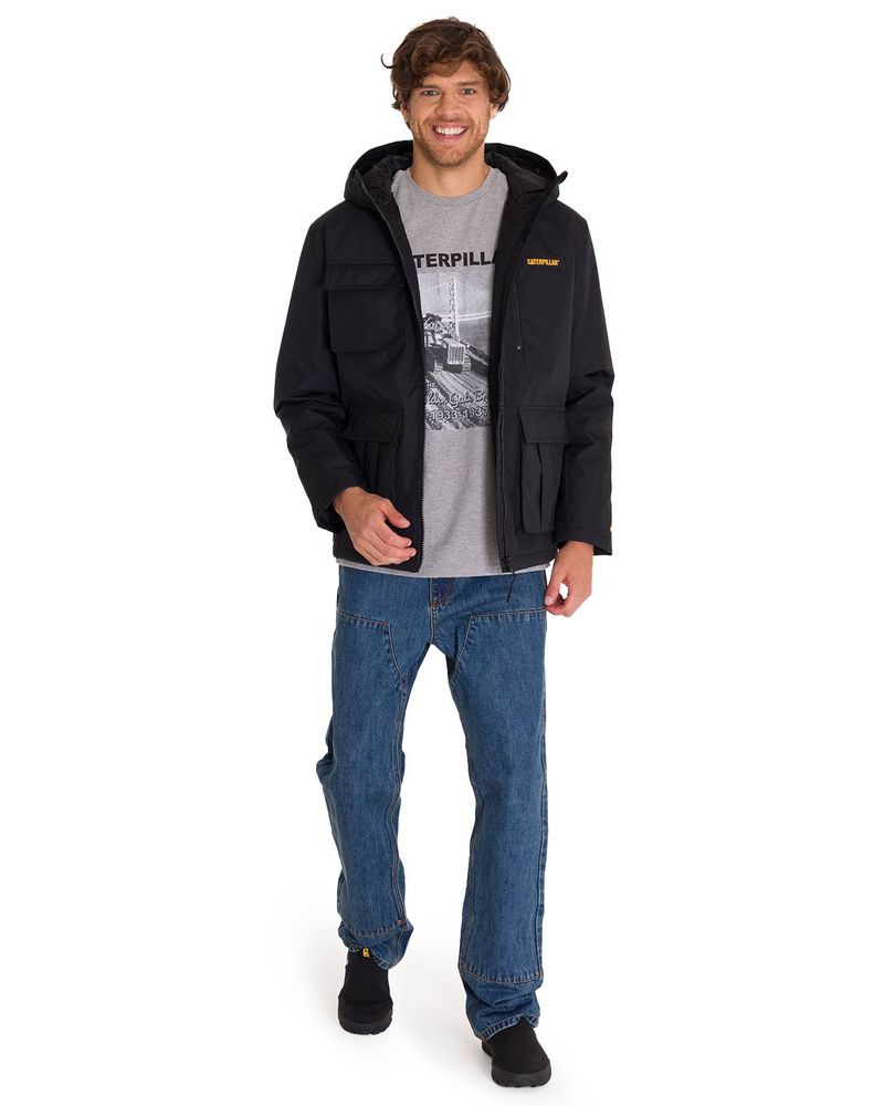 Chaqueta-Manga-Larga-Hombre-HEAVYWEIGHT-INSULATED-HOODED-WORK-JACKET-Negra-Cat