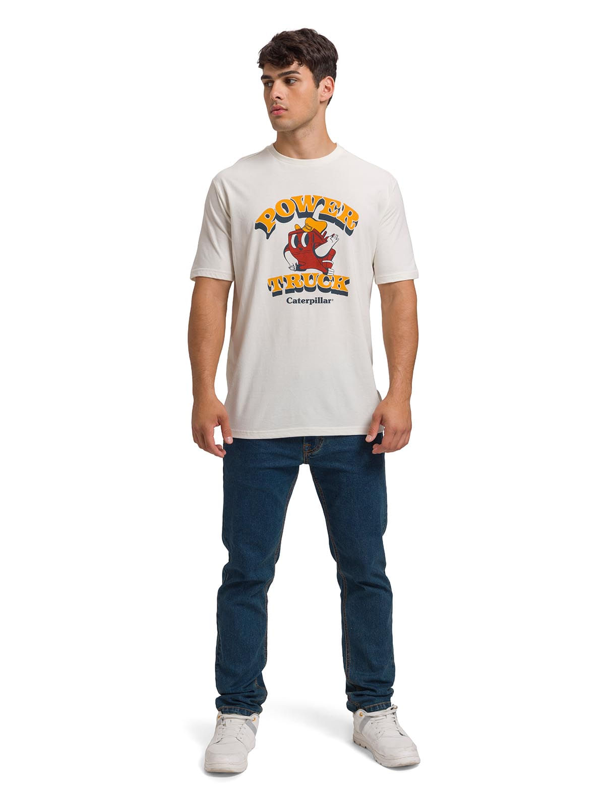 Polera Manga Corta Casual Hombre RETRO DANNY DIESEL GRAPHIC TEE Blanca Cat