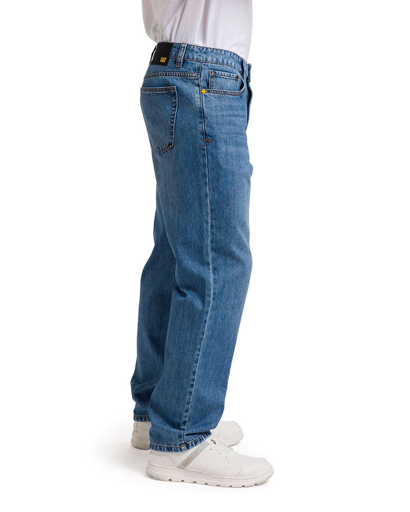 Jeans-Recto-Hombre-Rigid-Denim-Straight-Azul-Cat