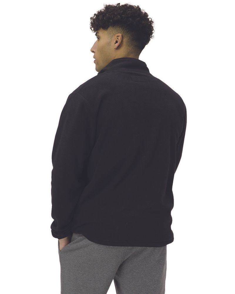 Polar-Manga-Larga-Hombre-Microfleece-Quarter-Zip-Pullover-Negro-Cat