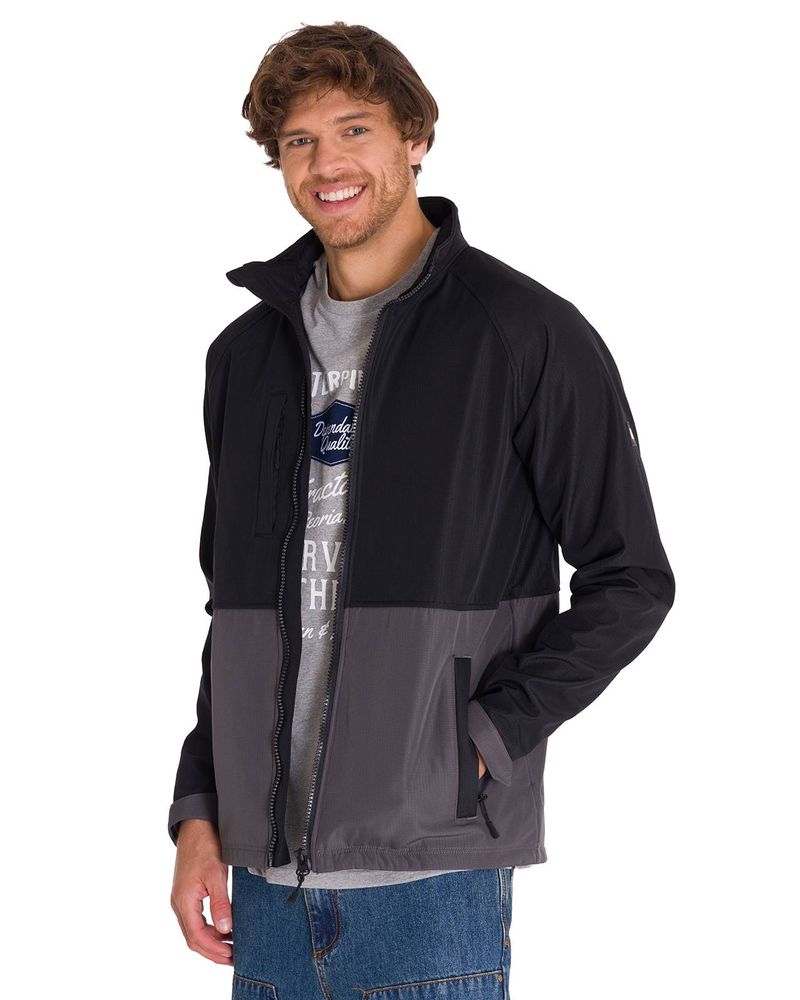 Chaqueta-Manga-Larga-Hombre-Ripstop-Softshell-Gris-Cat