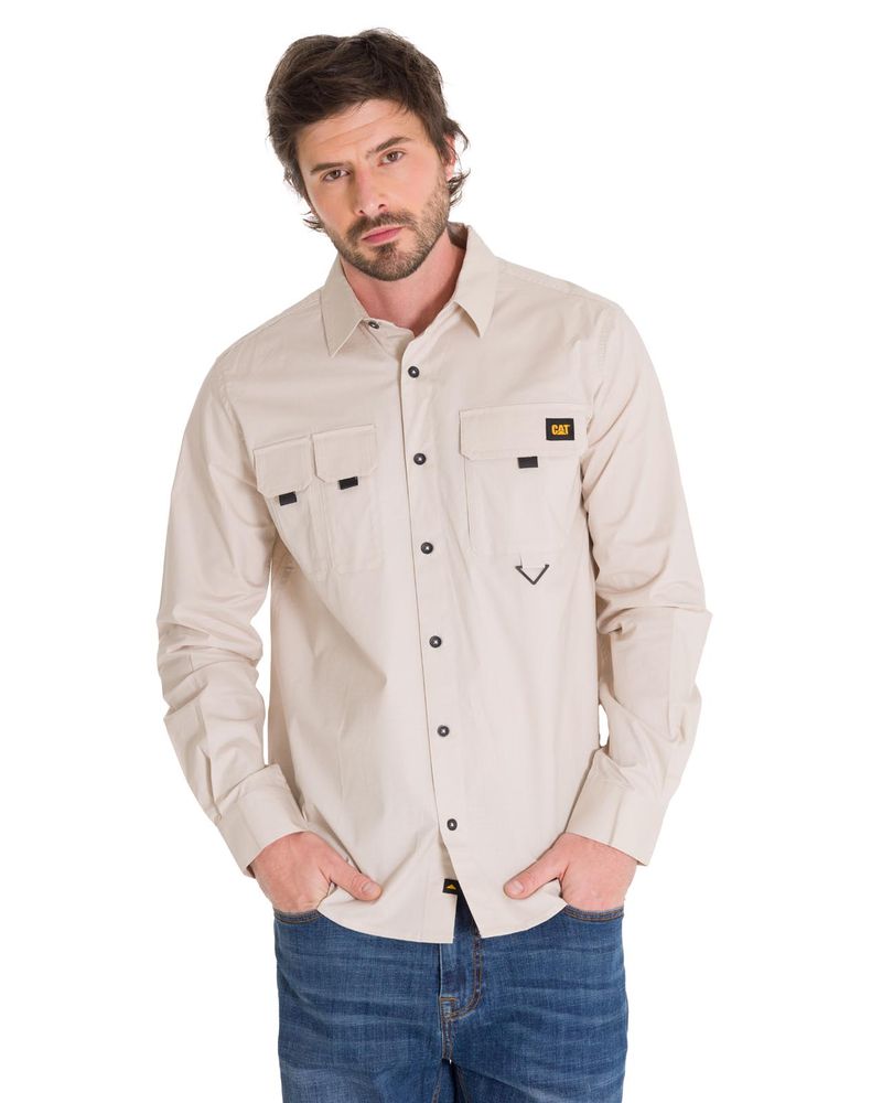 Camisa-Manga-Larga-Hombre-Utility-L-S-Beige-Cat