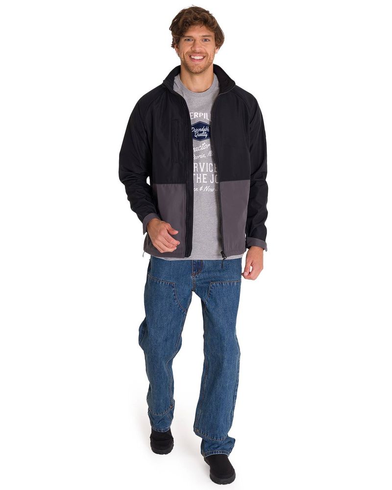 Chaqueta-Manga-Larga-Hombre-Ripstop-Softshell-Gris-Cat