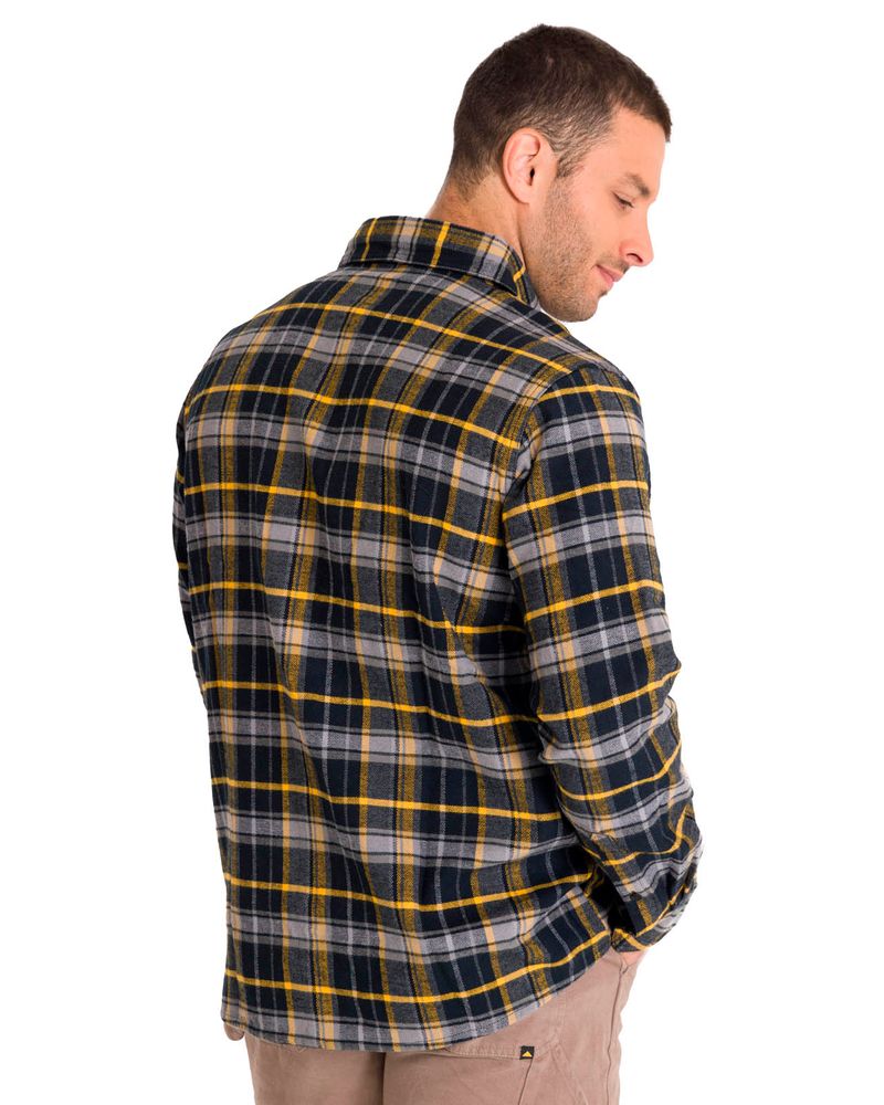 Chaqueta-Manga-Larga-Hombre-Buffalo-Check-Heavyweight-Overshirt-Negra-Cat