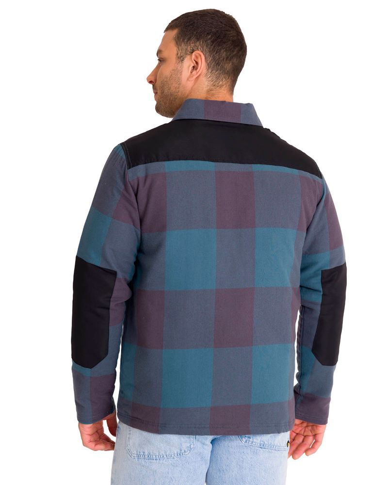 Chaqueta-Manga-Larga-Hombre-Flannel-Snap-Front-Lightweight-Insulated-Petroleo-Cat