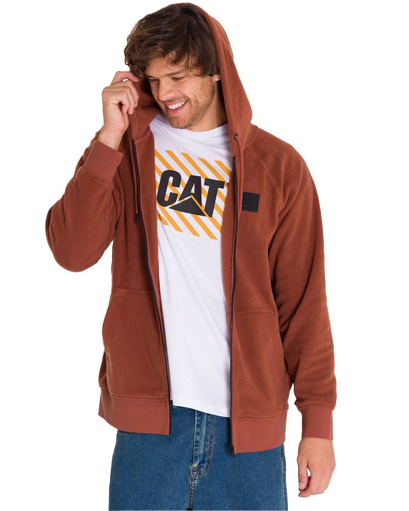 Polar-Manga-Larga-Unisex-Microfleece-Full-Zip-Hoodie-Terracota-Cat