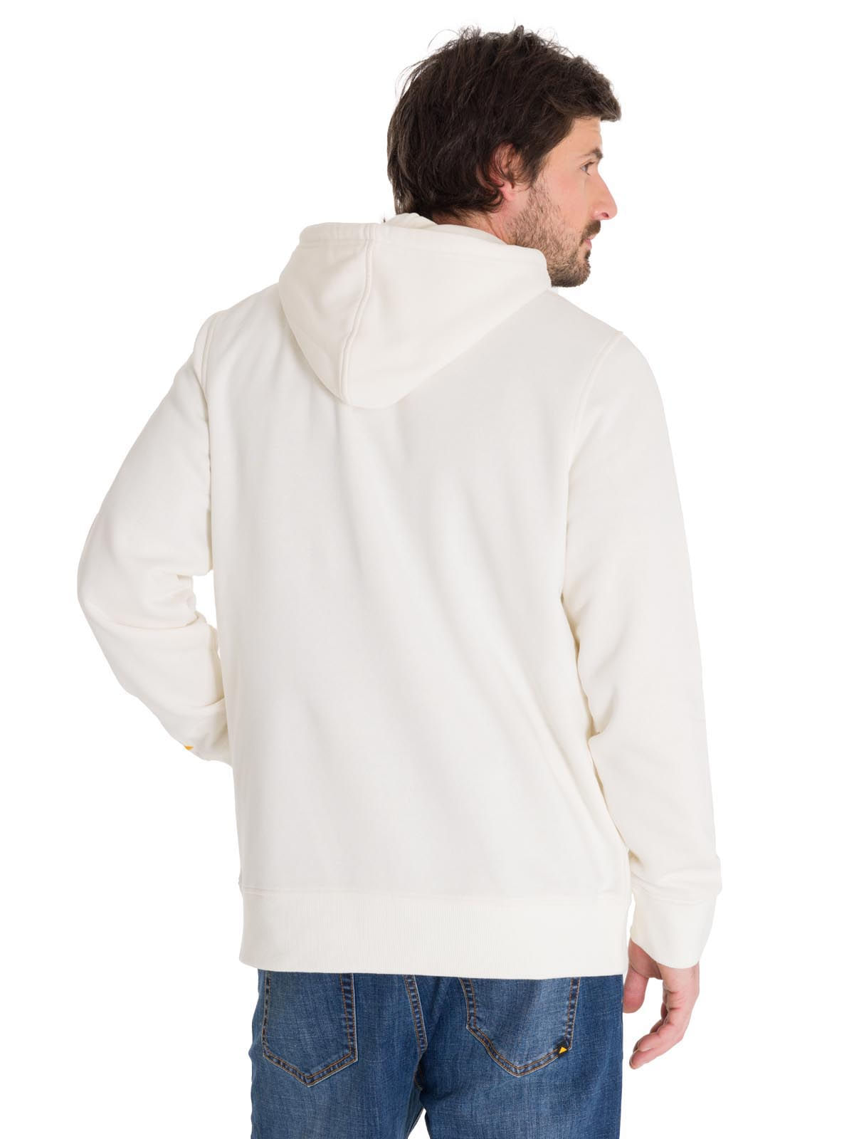Polerón Manga Larga Unisex Fleece Cat Logo Pullover Hoodie Perla Cat