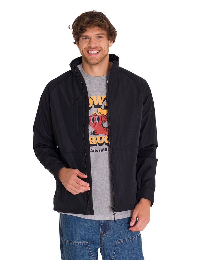 Chaqueta-Manga-Larga-Hombre-Ripstop-Softshell-Negra-Cat