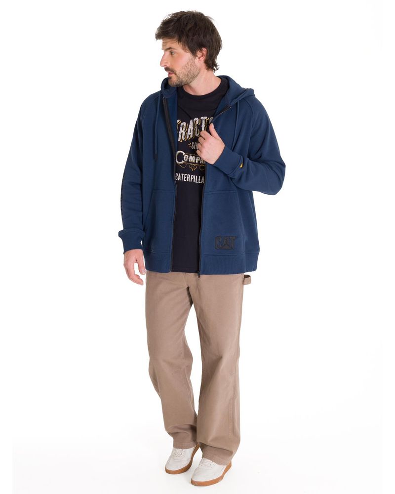 Poleron-Manga-Larga-Hombre-Fleece-Cat-Full-Zip-Hoodie-Azul-Petroleo-Cat