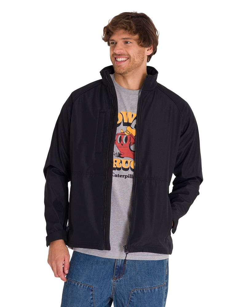 Chaqueta-Manga-Larga-Hombre-Ripstop-Softshell-Negra-Cat
