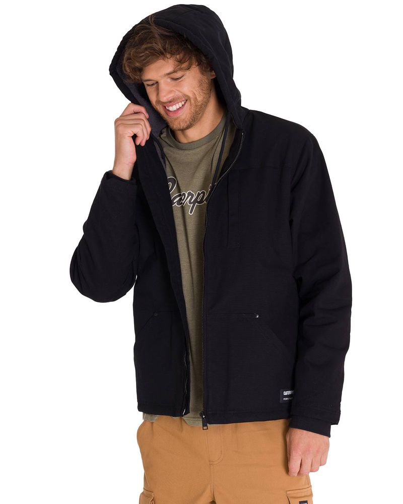 Chaqueta-Manga-Larga-Hombre-Hooded-Sherpa-Lined-Negra-Cat