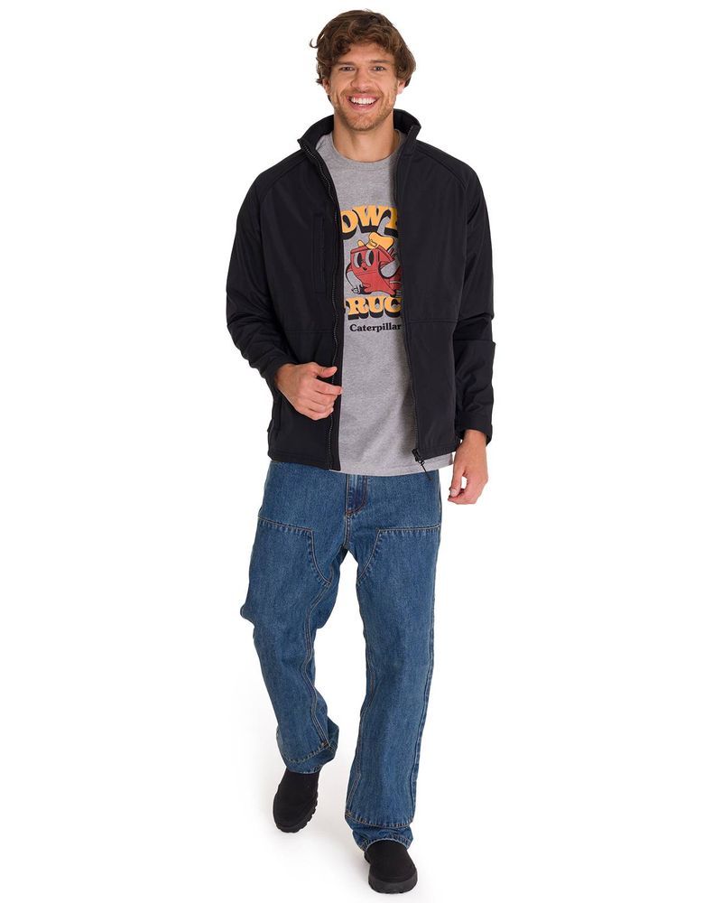 Chaqueta-Manga-Larga-Hombre-Ripstop-Softshell-Negra-Cat