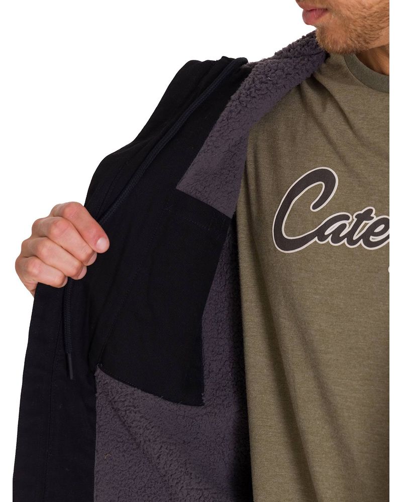 Chaqueta-Manga-Larga-Hombre-Hooded-Sherpa-Lined-Negra-Cat
