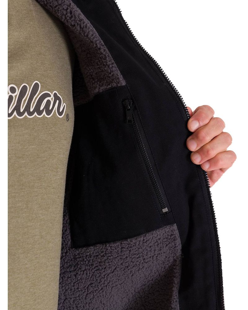Chaqueta-Manga-Larga-Hombre-Hooded-Sherpa-Lined-Negra-Cat