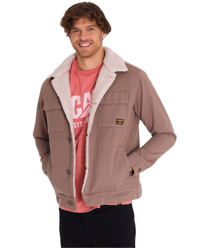 Chaqueta-Manga-Larga-Unisex-Sherpa-Lined-Work-Taupe-Cat