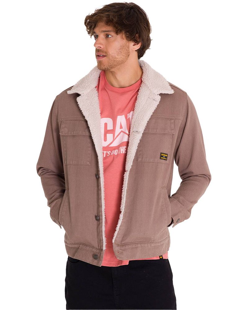 Chaqueta-Manga-Larga-Unisex-Sherpa-Lined-Work-Taupe-Cat