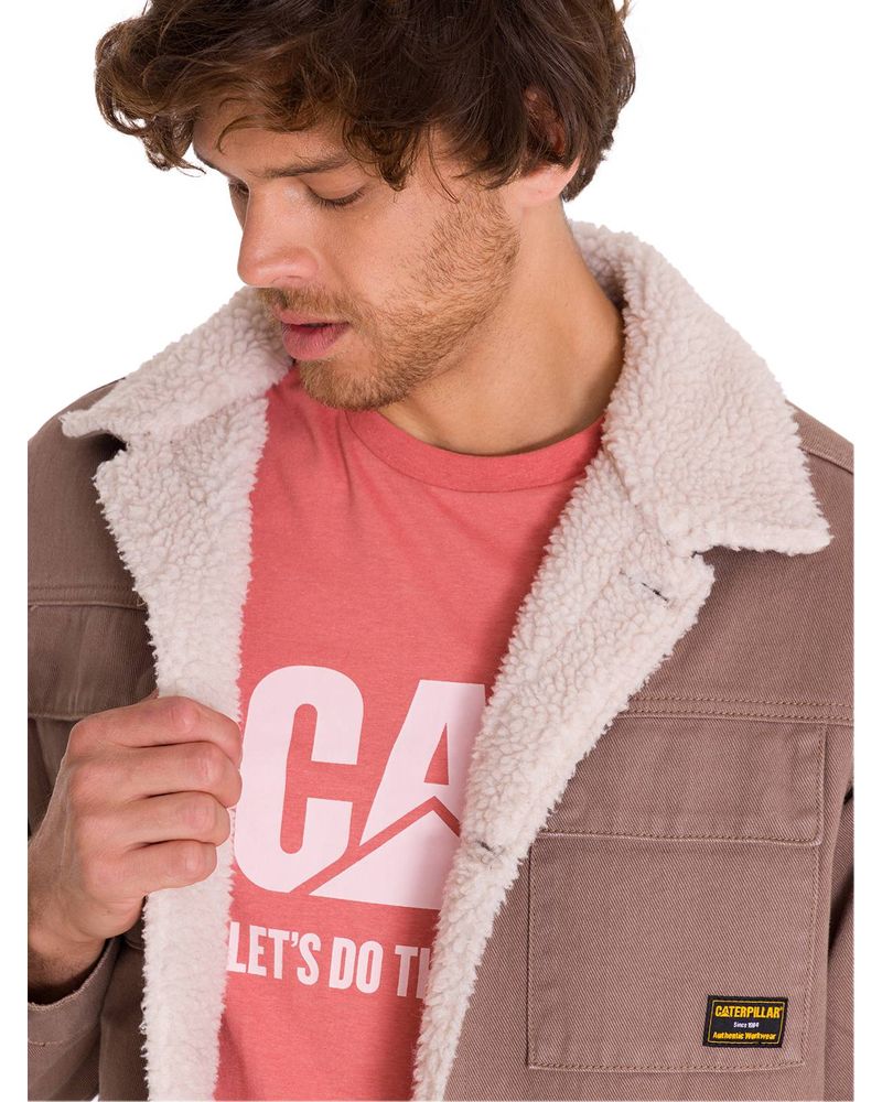 Chaqueta-Manga-Larga-Unisex-Sherpa-Lined-Work-Taupe-Cat