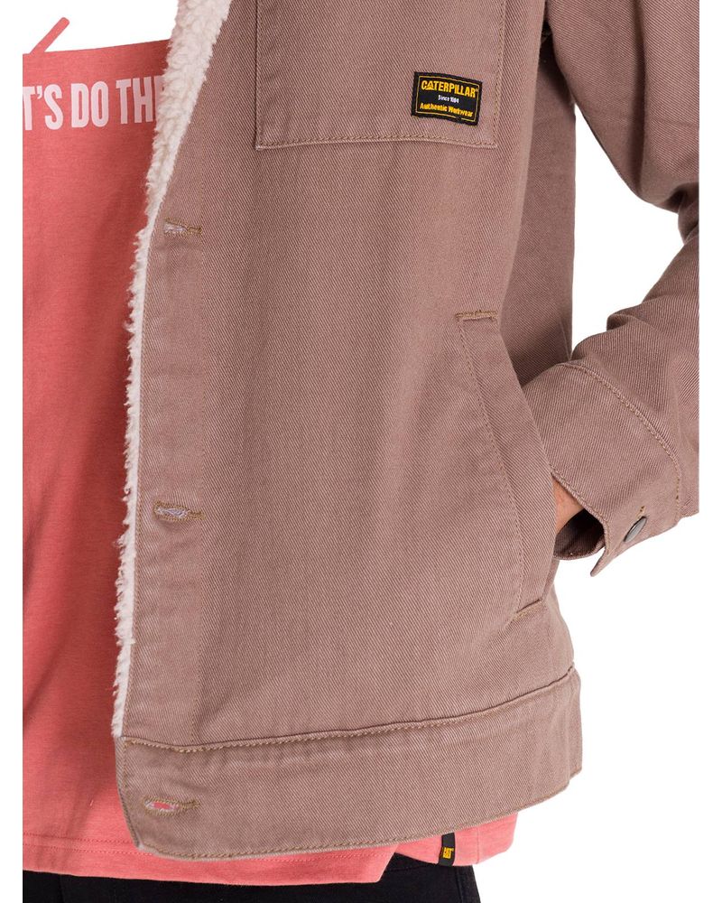 Chaqueta-Manga-Larga-Unisex-Sherpa-Lined-Work-Taupe-Cat