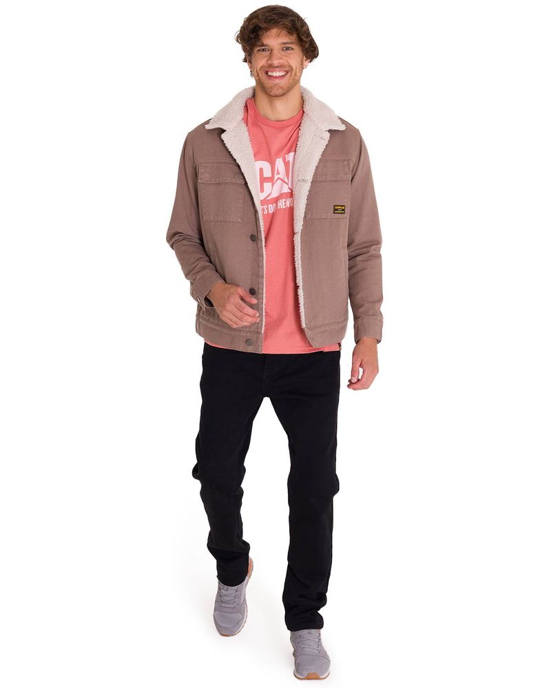 Chaqueta-Manga-Larga-Unisex-Sherpa-Lined-Work-Taupe-Cat