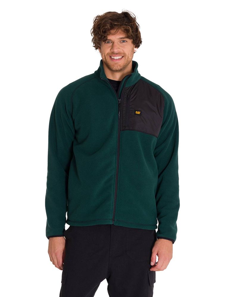 Polar-Manga-Larga-Hombre-Fleece-Full-Zip-Verde-Petroleo-Cat