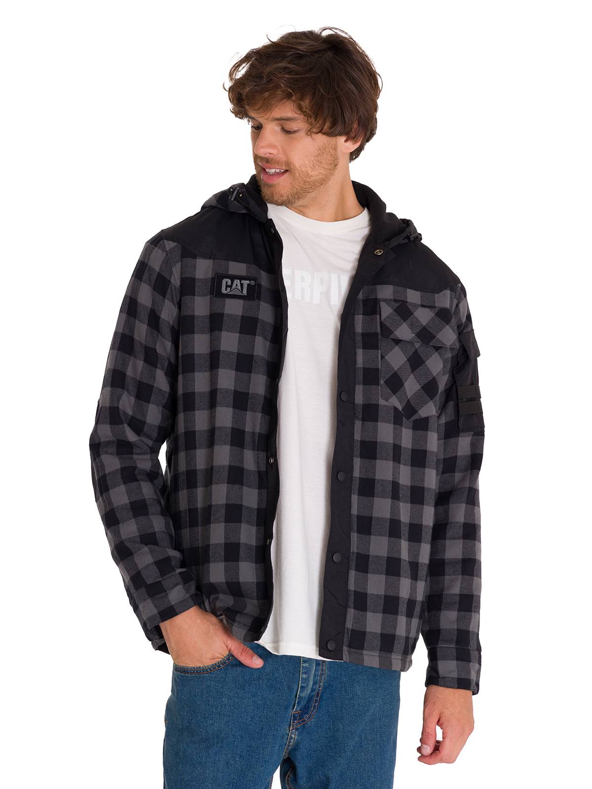 Chaqueta Manga Larga Hombre Sequoia Shirt Gris Oscuro Cat