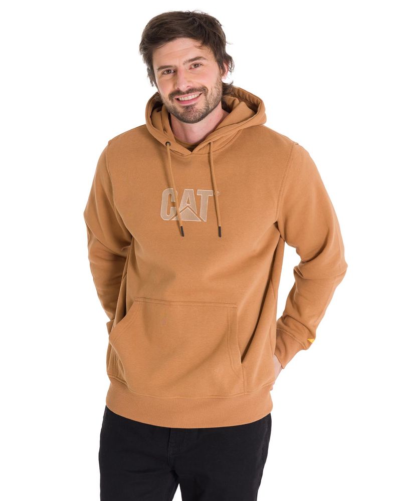Poleron-Manga-Larga-Unisex-Fleece-Cat-Logo-Pullover-Hoodie-Caramelo-Cat