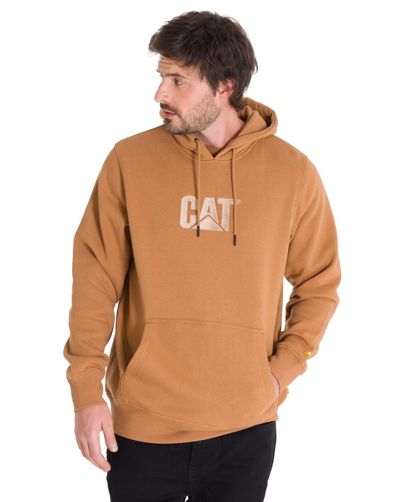Poleron-Manga-Larga-Unisex-Fleece-Cat-Logo-Pullover-Hoodie-Caramelo-Cat