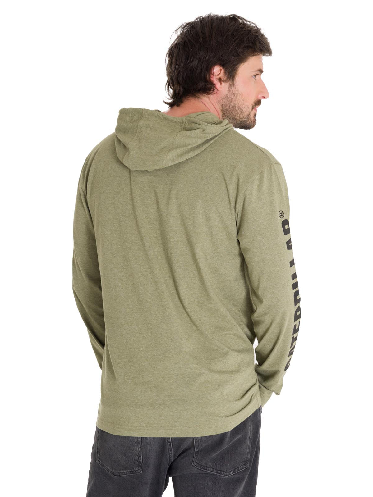 Polerón Manga Larga Casual Hombre UPF HOODED BANNER L/S TEE Oliva Cat