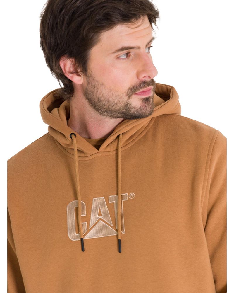 Poleron-Manga-Larga-Unisex-Fleece-Cat-Logo-Pullover-Hoodie-Caramelo-Cat