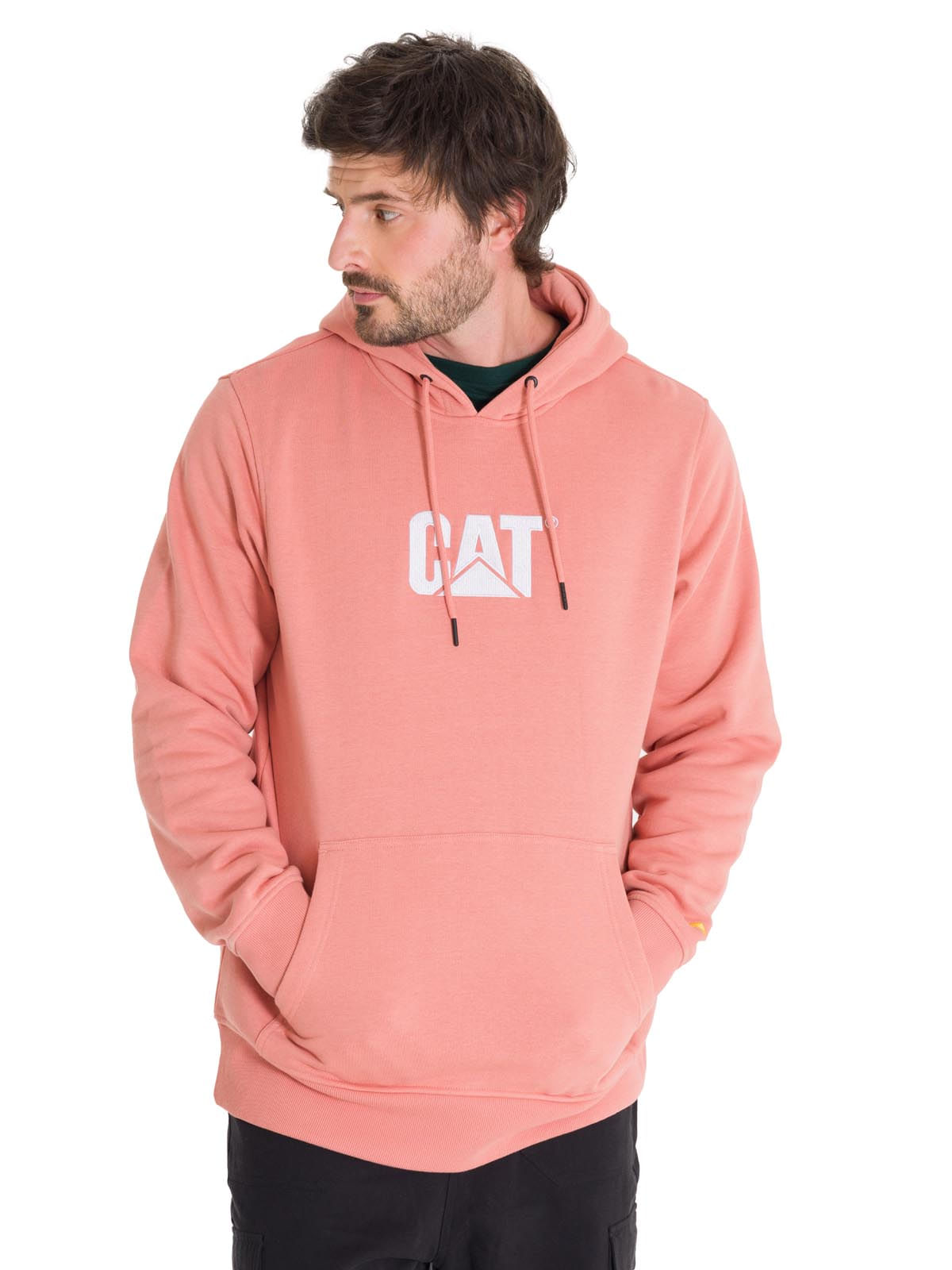 Polerón Manga Larga Unisex Fleece Cat Logo Pullover Hoodie Coral Cat