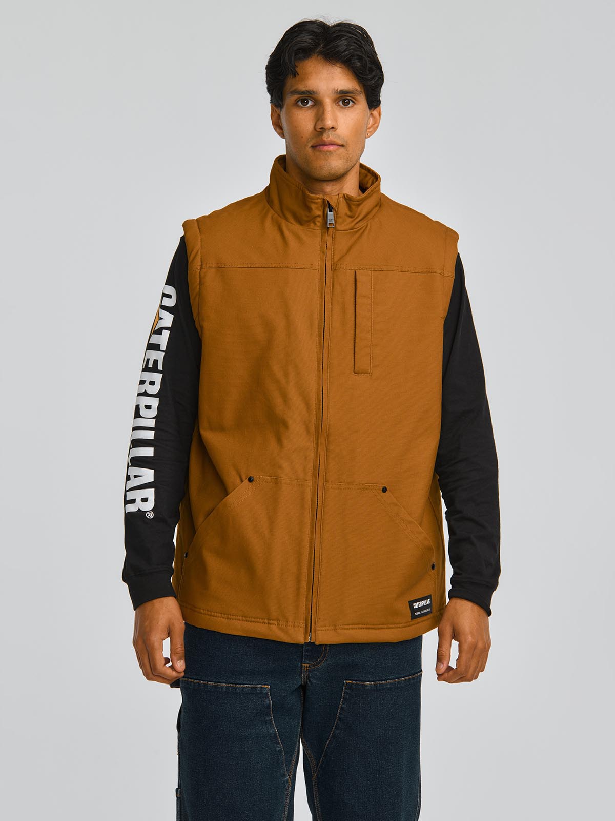Chaqueta Sin Mangas Hombre Sherpa Lined Vest Bronce Cat