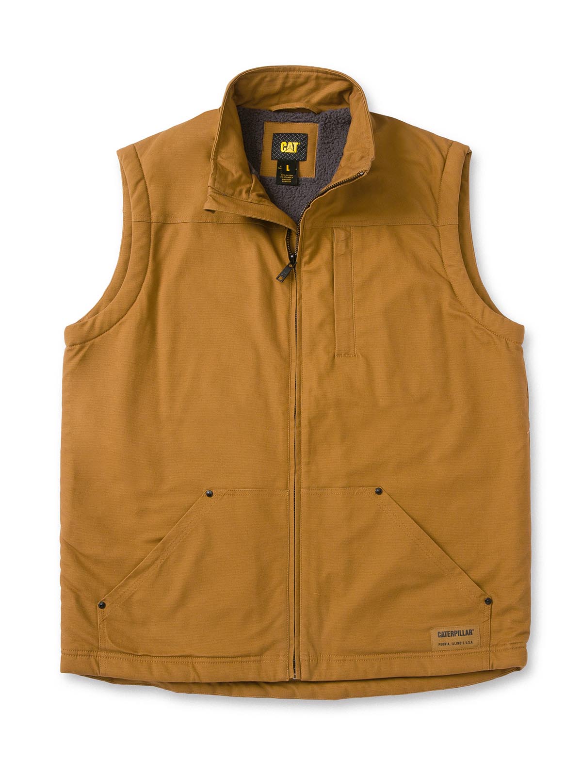 Chaqueta Sin Mangas Hombre Sherpa Lined Vest Bronce Cat