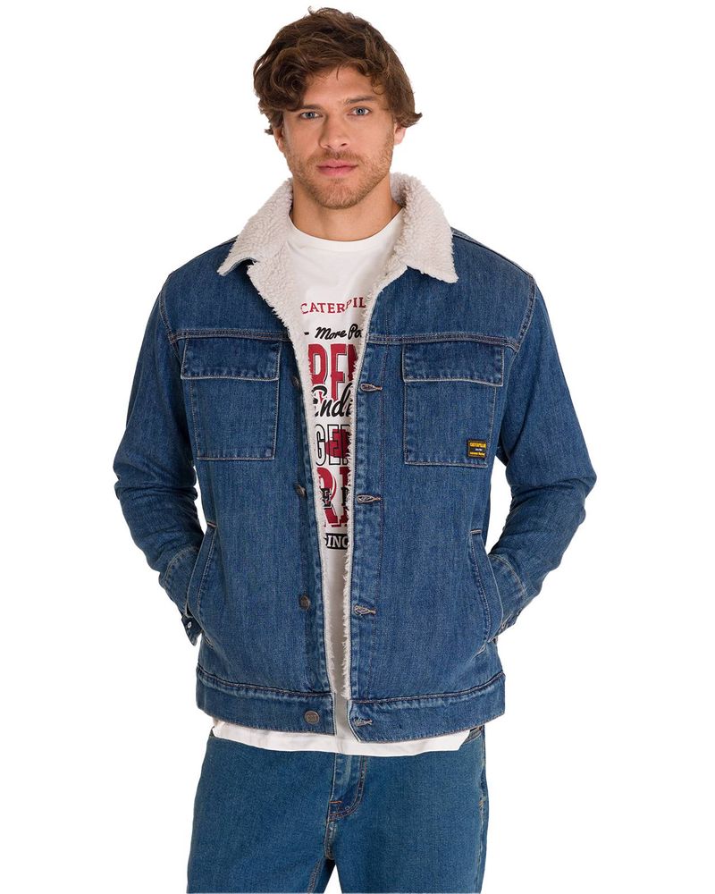 Chaqueta-Manga-Larga-Unisex-Sherpa-Lined-Work-Denim-Cat