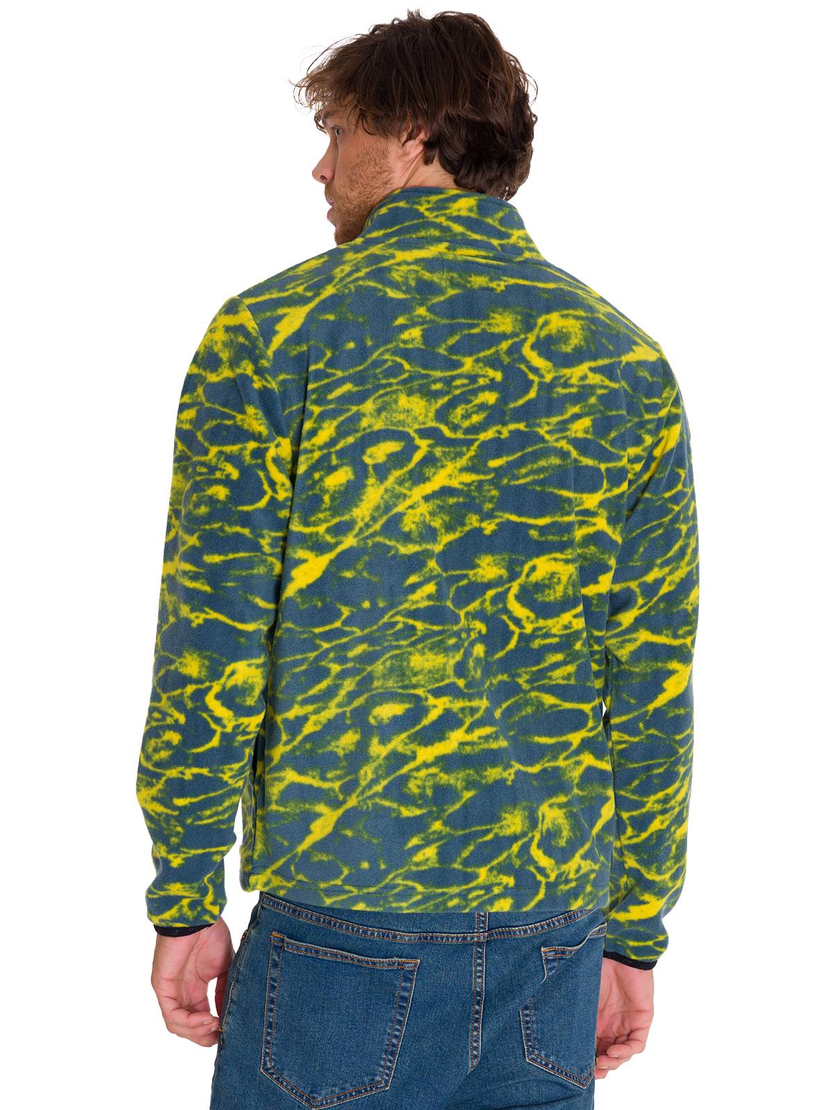 Polar Manga Larga Hombre Microfleece Quarter Zip Pullover Azul Cat