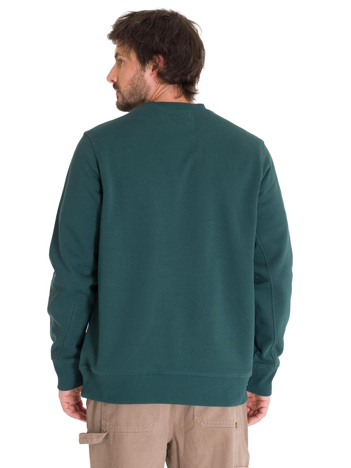 Polerón Crewneck Hombre Logo Caterpillar Verde Cat