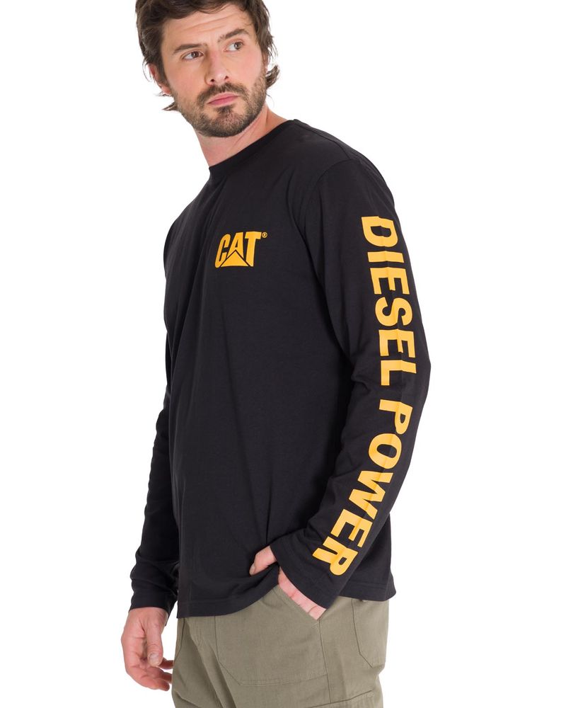 Polera-Manga-Larga-Hombre-Logo-CAT-Negro-Cat